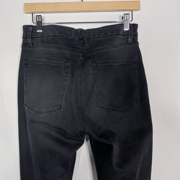 Good American 6 / 28 Washed Black Good Legs Crop Skinny Jeans Cotton Stretch - Picture 5 of 9